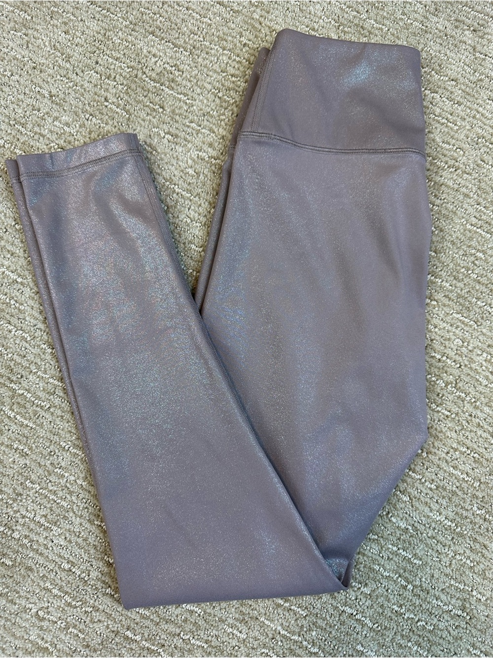 Aritzia TNA Atmosphere Shimmer High Rise Leggings Metallic Purple Lavender Small